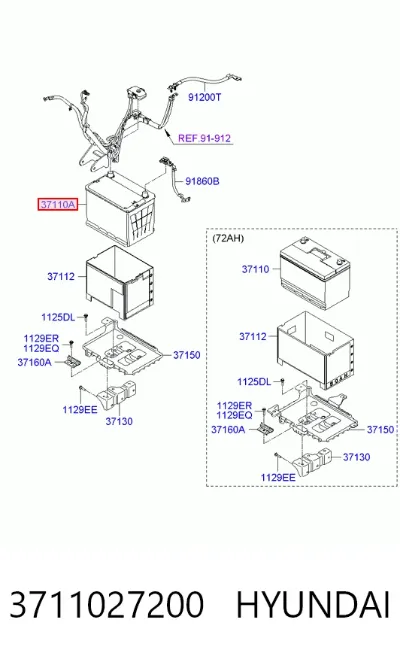 Авто акумулятор Х'юндей 68 А/г 12 В (3711027200)