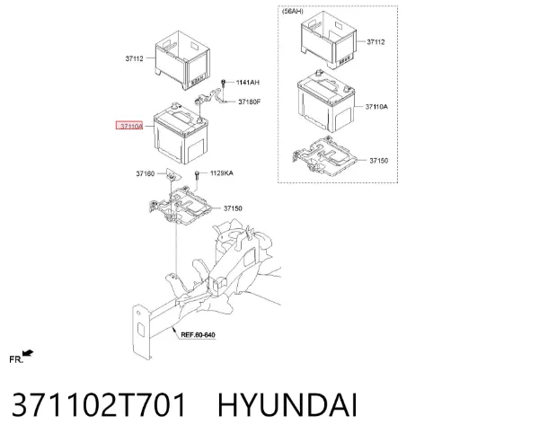 Аккумулятор 371102T701 Hyundai/Kia