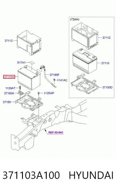 Автомобільний акумулятор Х'юндей 68 А/г 12 В (371103A100)