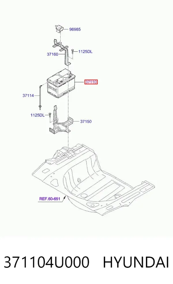 Аккумулятор 371104U000 Hyundai/Kia
