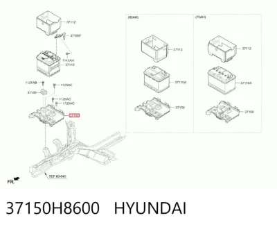 Крепление (подставка) аккумулятора (АКБ) HYUNDAI 37150H8600