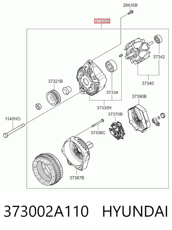 Генератор 373002A110 Hyundai/Kia