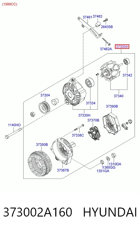 Генератор 373002A160 Hyundai/Kia