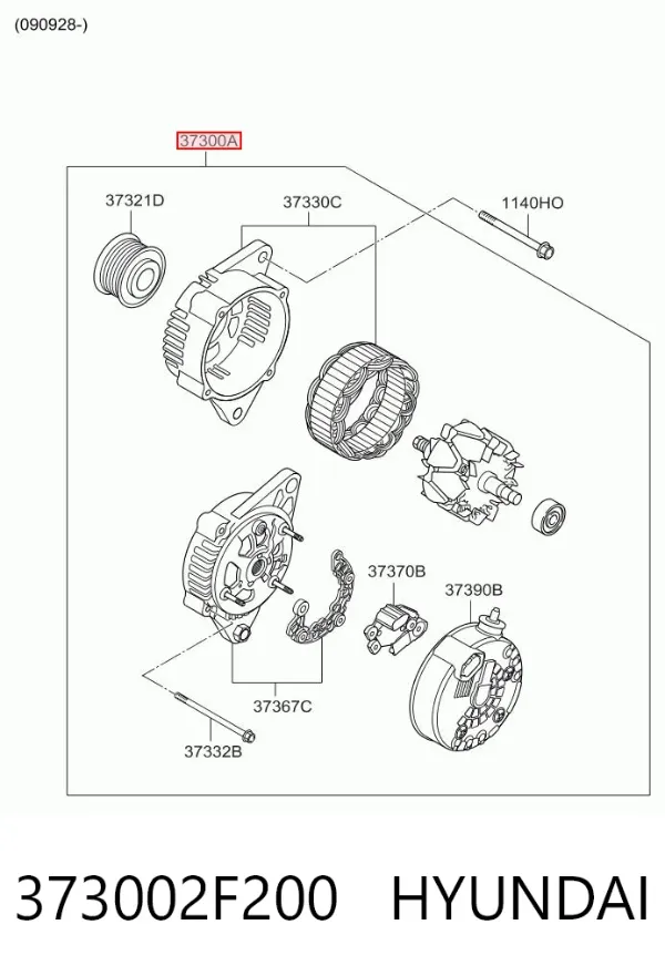 Генератор 373002F200 Hyundai/Kia