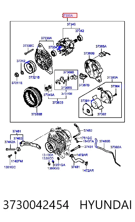 Генератор 3730042454 Hyundai/Kia