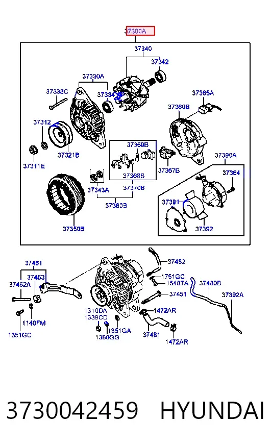 Генератор 3730042459 Hyundai/Kia