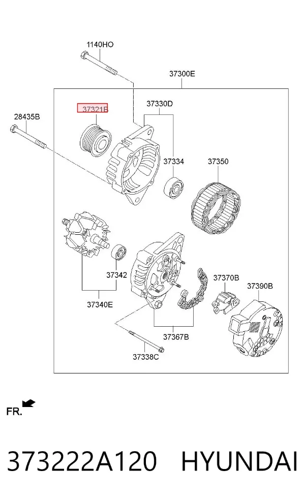 Шкив генератора 373222A120 Hyundai/Kia