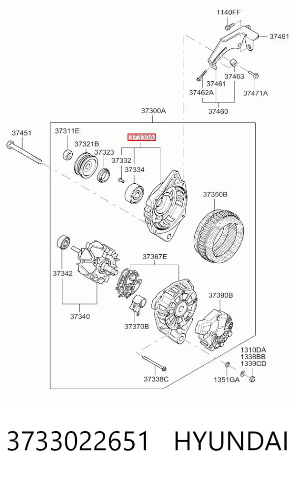 Генератор 3733022651 Hyundai/Kia