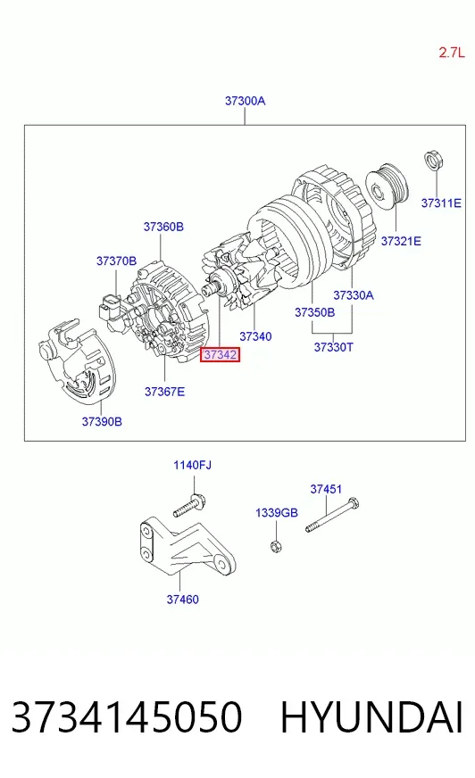 Подшипники генератора 3734145050 Hyundai/Kia
