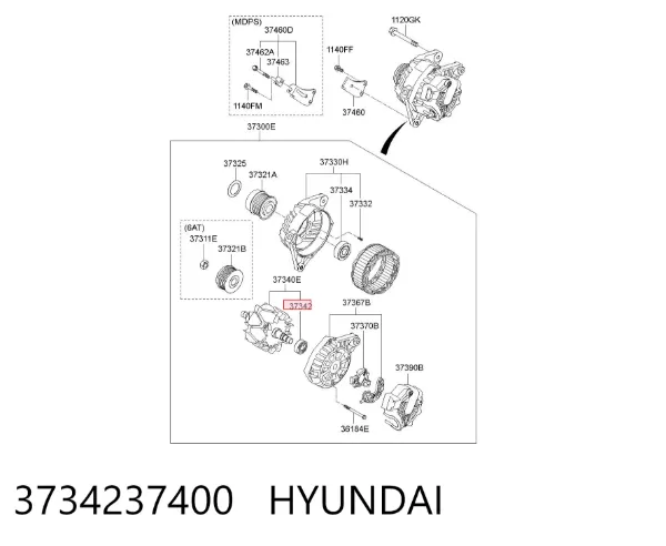 Подшипники генератора 3734237400 Hyundai/Kia