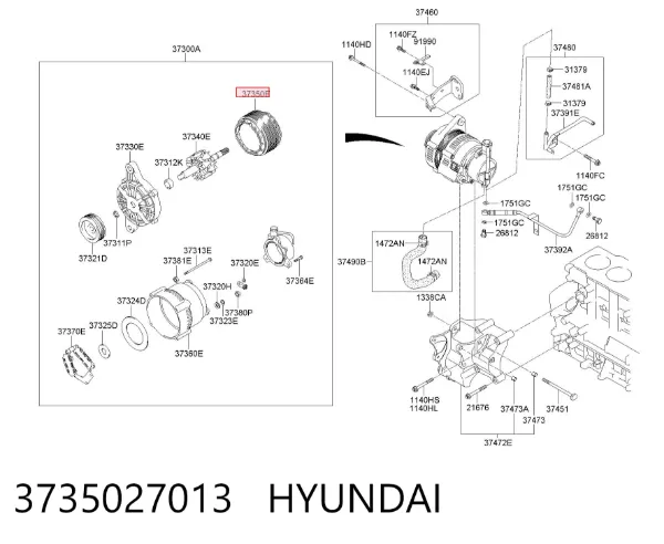 Обмотка генератора 3735027013 Hyundai/Kia