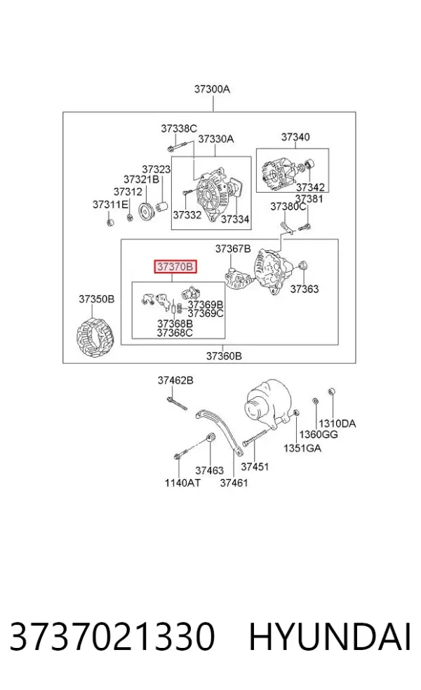 Реле генератора 3737021330 Hyundai/Kia