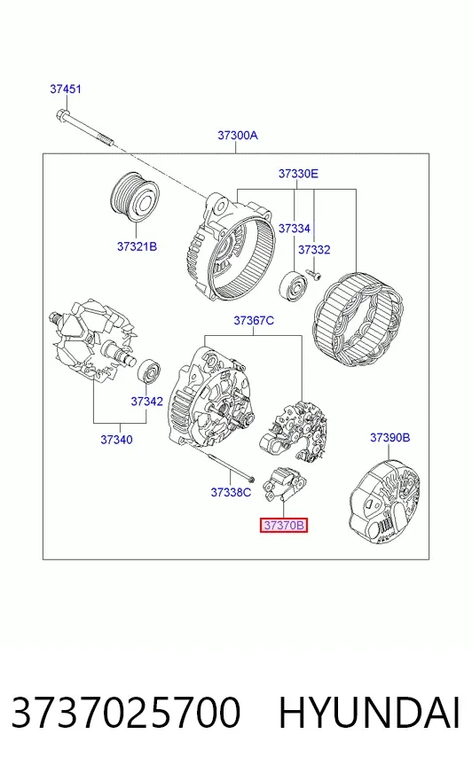 Реле генератора 3737025700 Hyundai/Kia