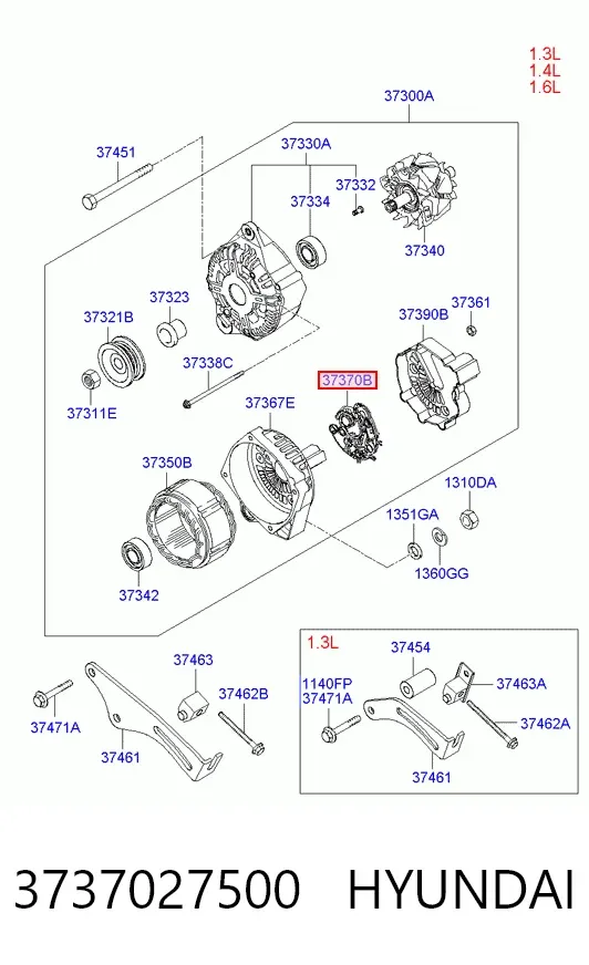 Реле генератора 3737027500 Hyundai/Kia