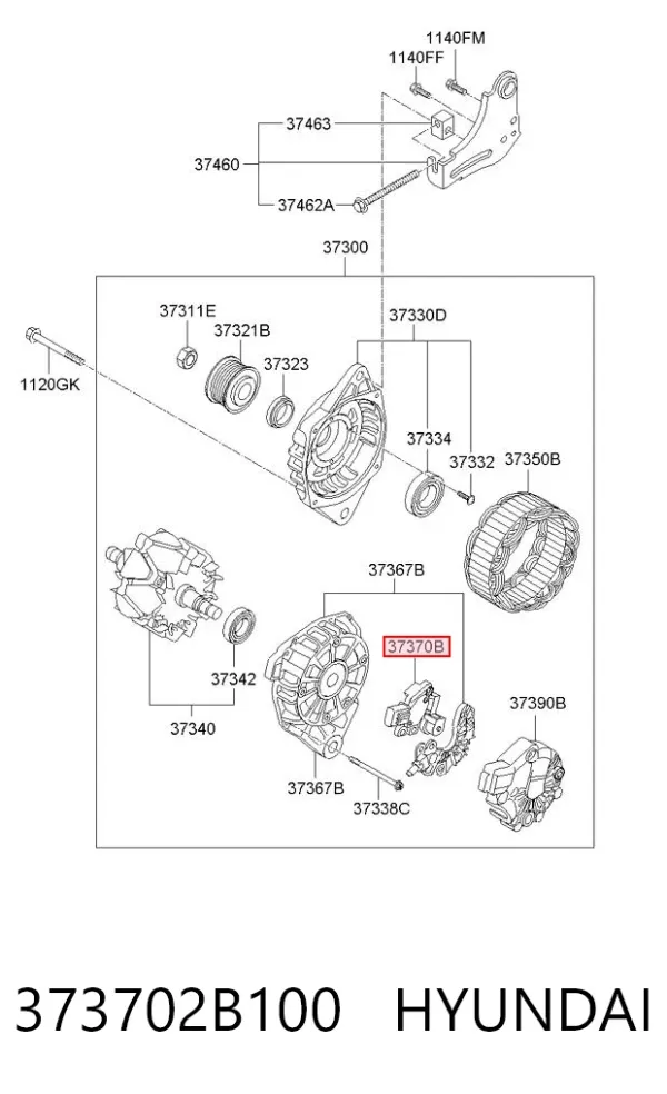 Реле генератора 373702B100 Hyundai/Kia