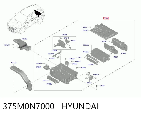 Батарейный модуль электромобиля 375M0N7000 Hyundai/Kia