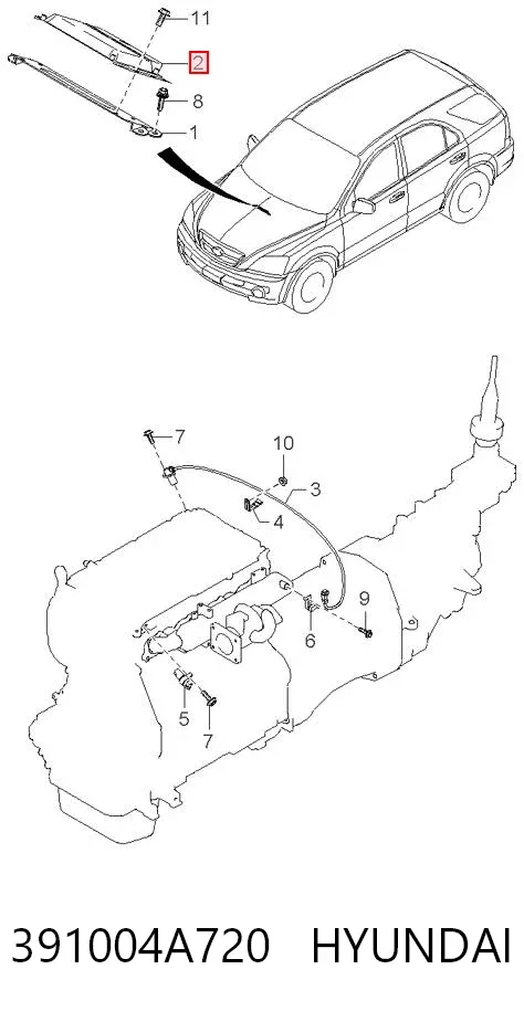 Блок управления двигателем 391004A720 Hyundai/Kia
