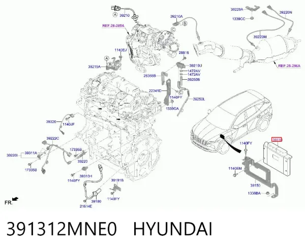 Блок управления двигателем 391312MNE0 Hyundai/Kia