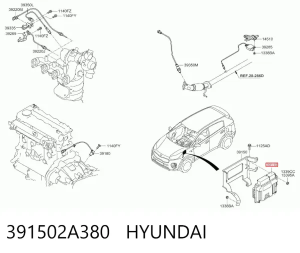 Блок управления двигателем 391502A380 Hyundai/Kia