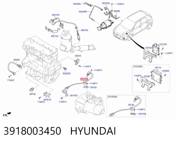 Датчик коленвала 3918003450 Hyundai/Kia