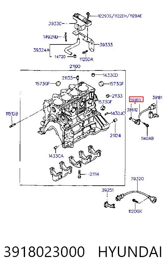 Датчик коленвала 3918023000 Hyundai/Kia