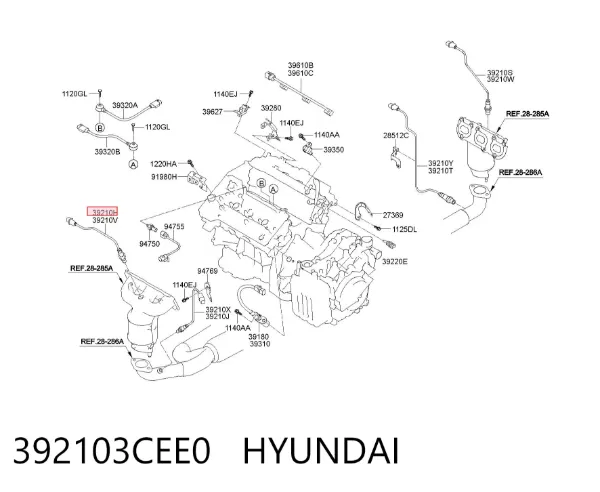 Датчик кислорода до катализатора 392103CEE0 Hyundai/Kia