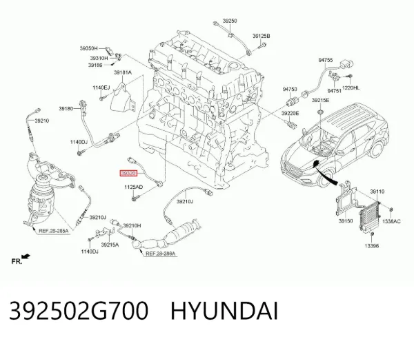 Датчик детонации 392502G700 Hyundai/Kia