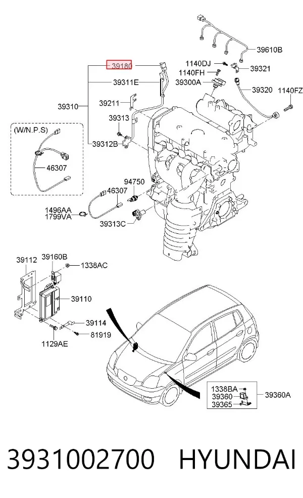 Датчик коленвала 3931002700 Hyundai/Kia