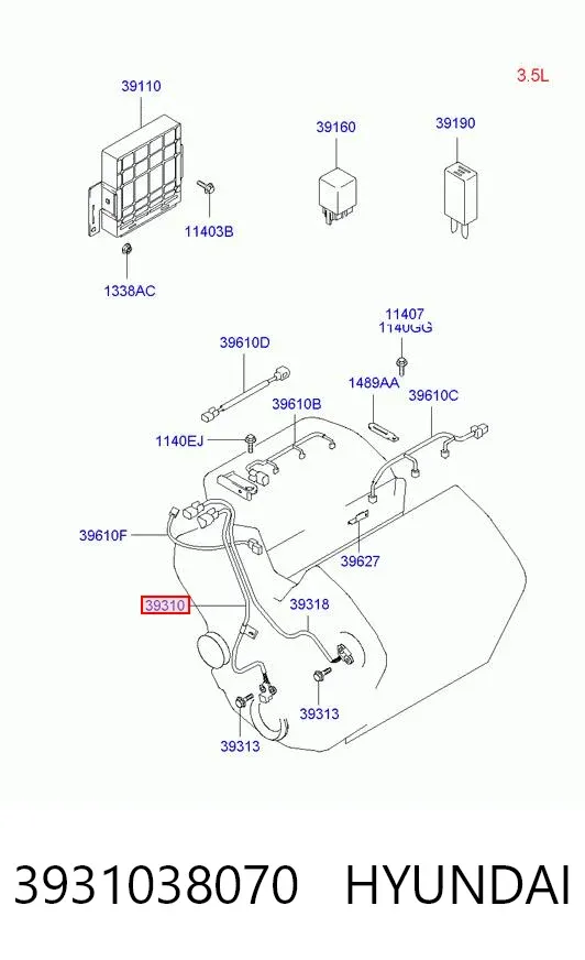 Датчик коленвала 3931038070 Hyundai/Kia