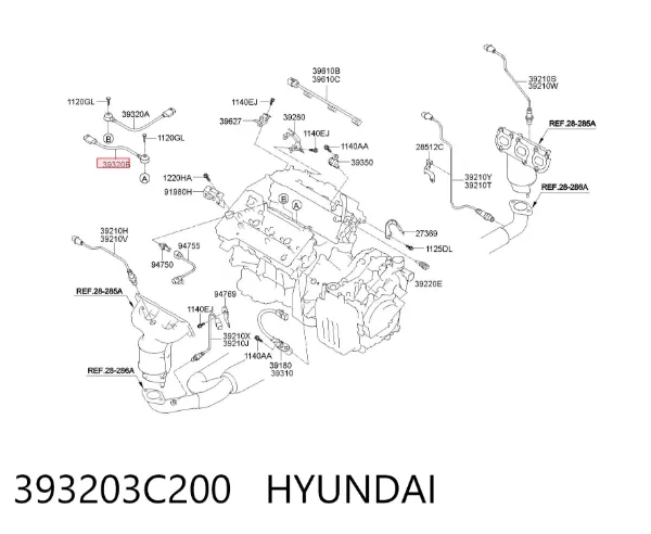 Датчик детонации 393203C200 Hyundai/Kia