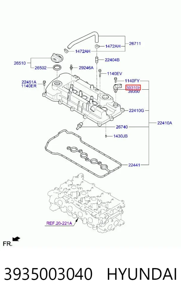 Датчик распредвала 3935003040 Hyundai/Kia