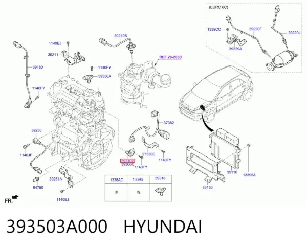 Датчик распредвала 393503A000 Hyundai/Kia