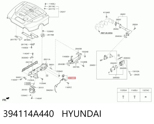 Клапан преобразователь давления наддува (соленоид) 394114A440 Hyundai/Kia