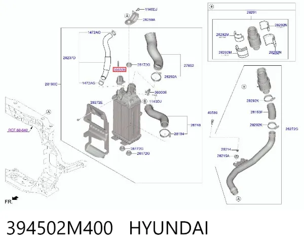 Клапан рециркуляции наддувочного воздуха турбины 394502M400 Hyundai/Kia