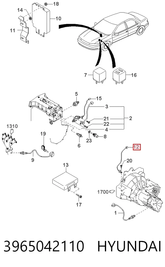 Датчик коленвала 3965042110 Hyundai/Kia