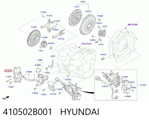Актуатор сцепления 410502B001 Hyundai/Kia