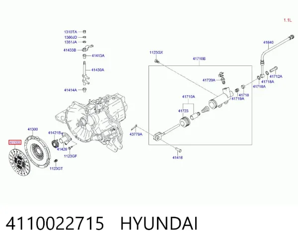 Диск сцепления 4110022715 Hyundai/Kia