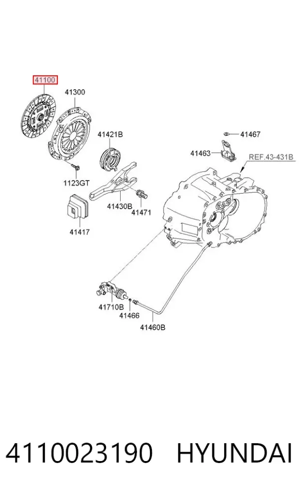 Диск сцепления 4110023190 Hyundai/Kia