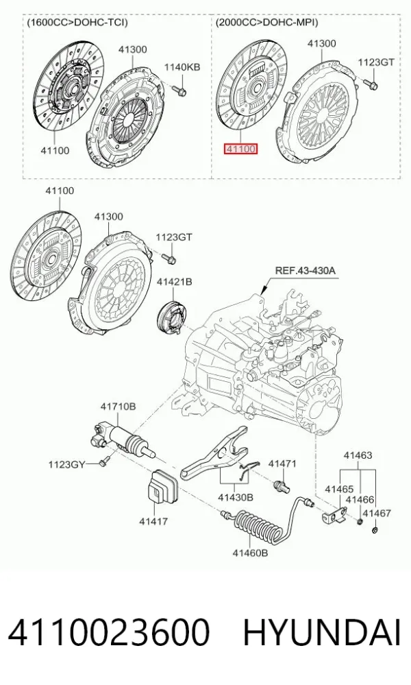Диск сцепления 4110023600 Hyundai/Kia