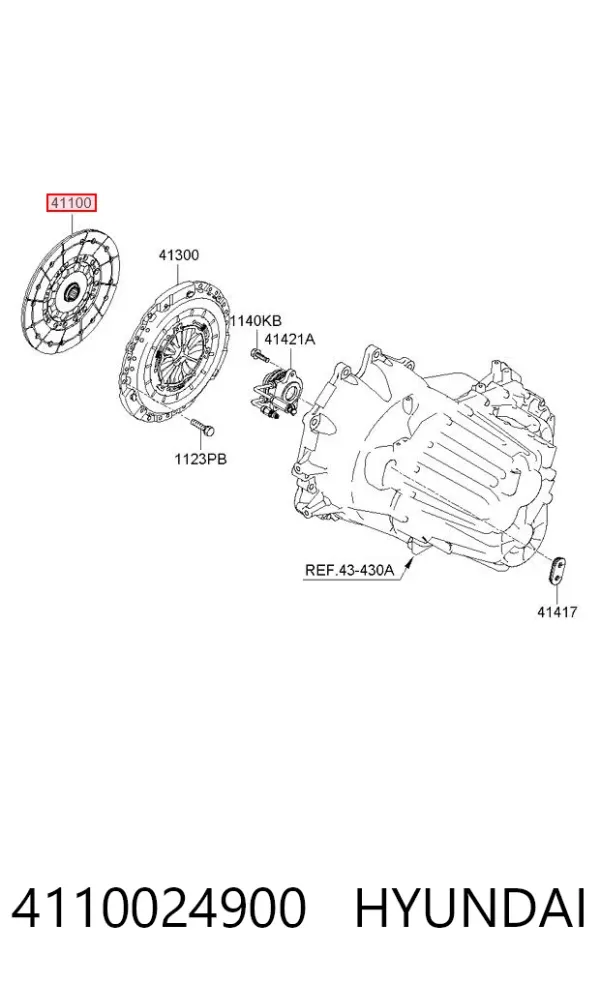Диск сцепления 4110024900 Hyundai/Kia
