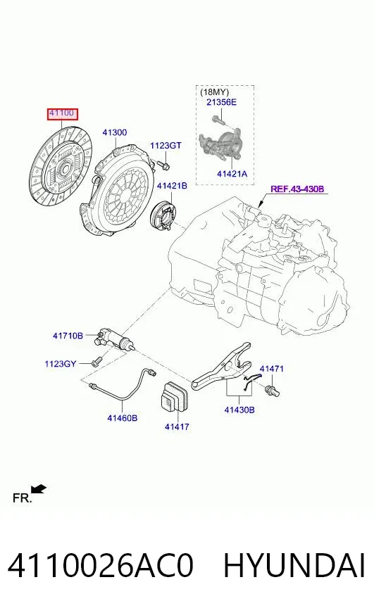 Диск сцепления 4110026AC0 Hyundai/Kia