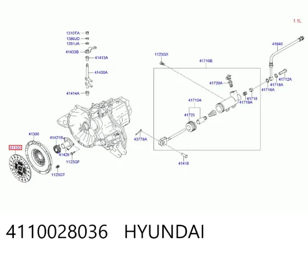 Диск сцепления 4110028036 Hyundai/Kia