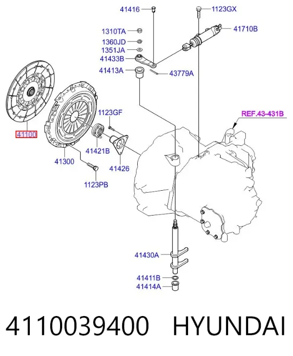 Диск сцепления 4110039400 Hyundai/Kia