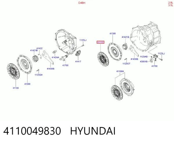 Диск сцепления 4110049830 Hyundai/Kia