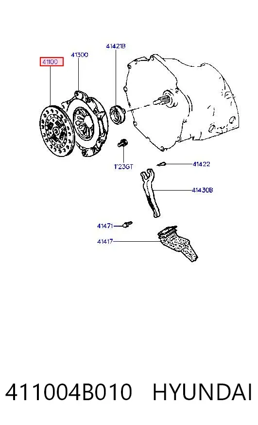 Диск сцепления 411004B010 Hyundai/Kia