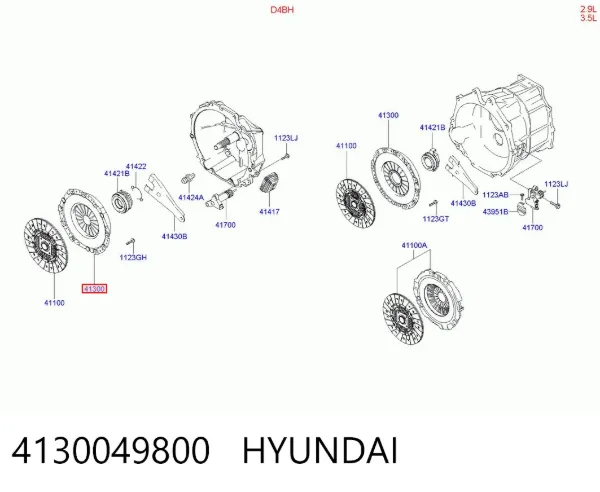Корзина сцепления 4130049800 Hyundai/Kia