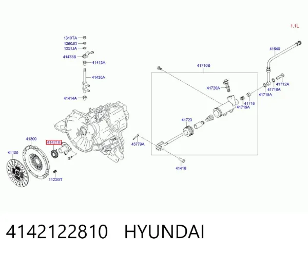 Выжимной подшипник 4142122810 Hyundai/Kia