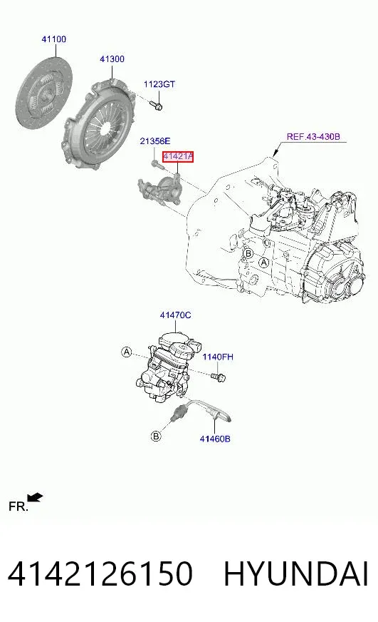 Рабочий цилиндр сцепления в сборе 4142126150 Hyundai/Kia