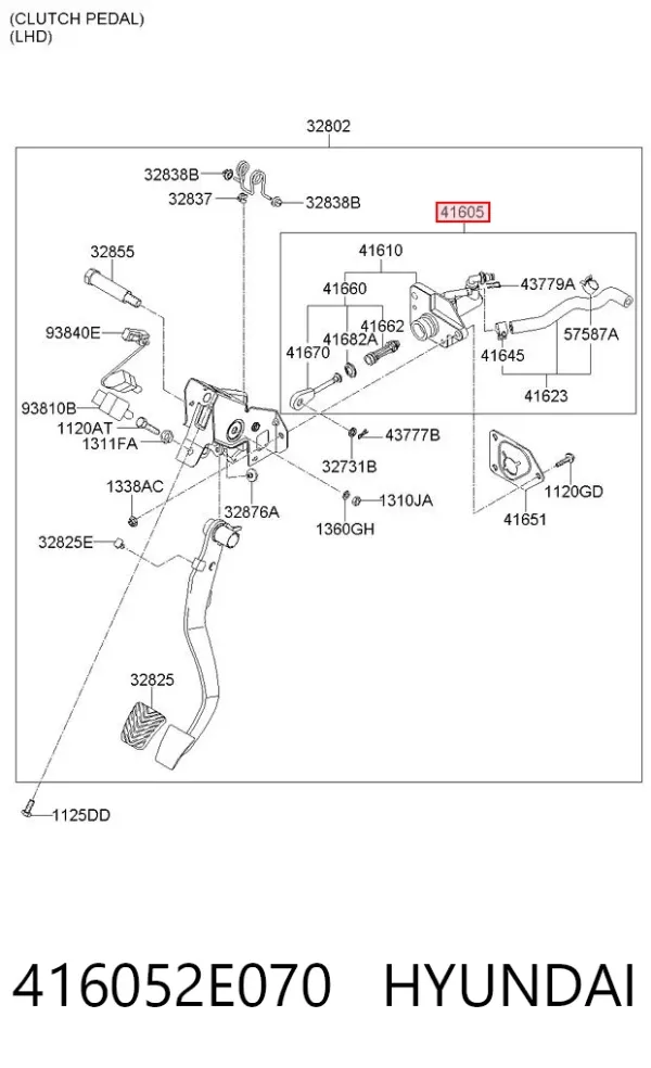 Главный цилиндр сцепления 416052E070 Hyundai/Kia