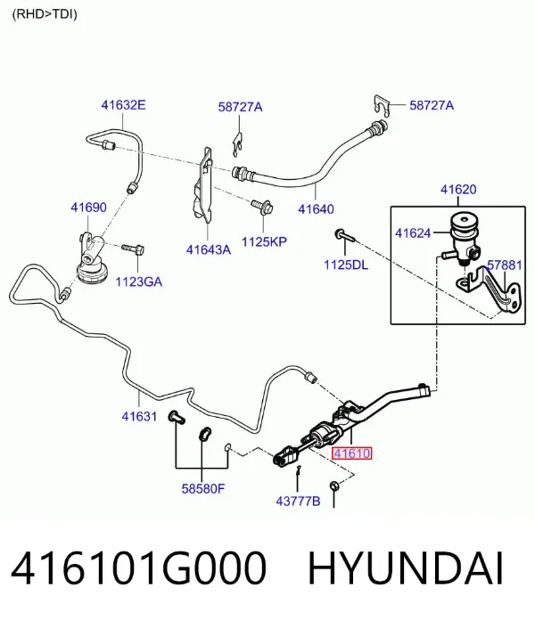 Главный цилиндр сцепления 416101G000 Hyundai/Kia